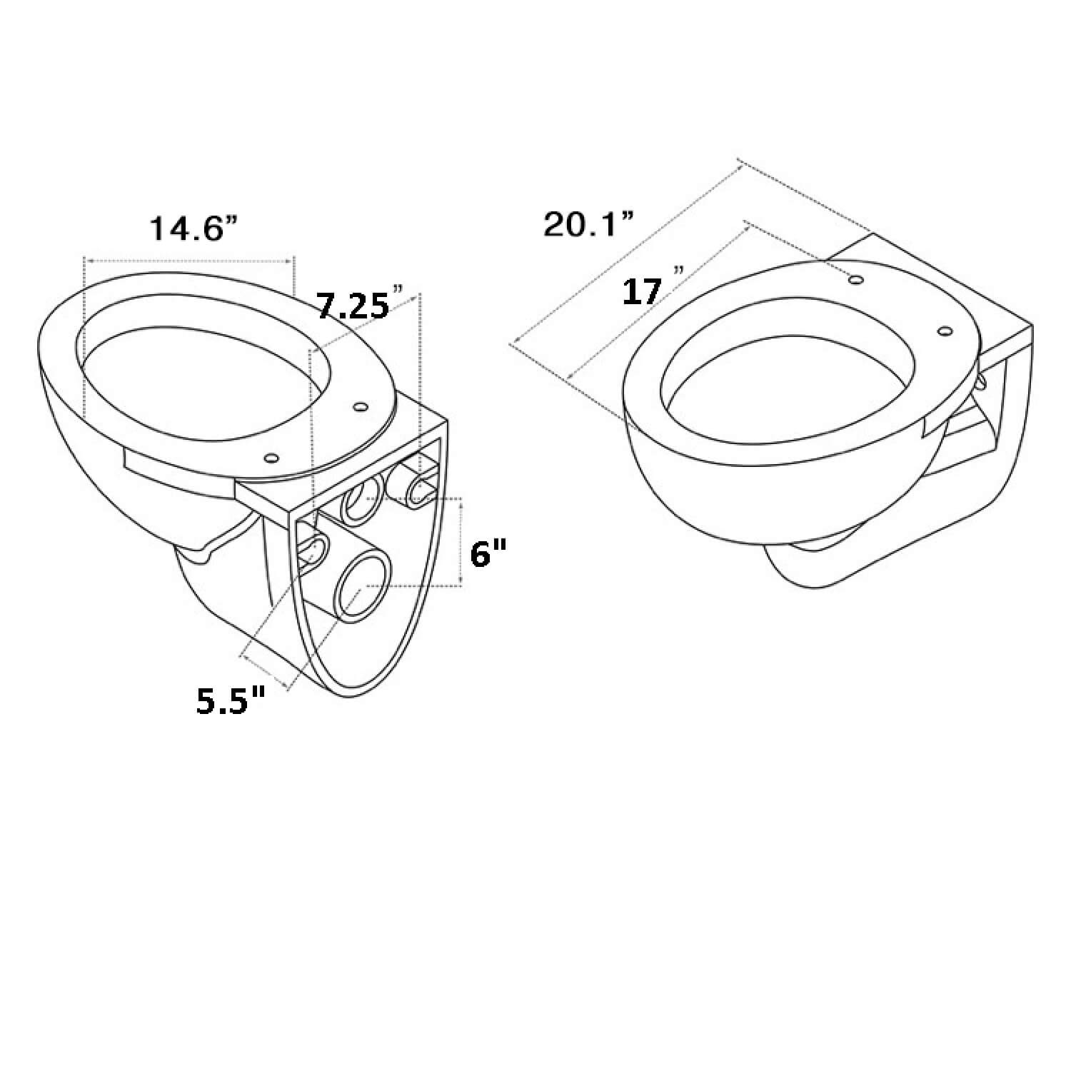 Round Ceramic Wall Mount Toilet