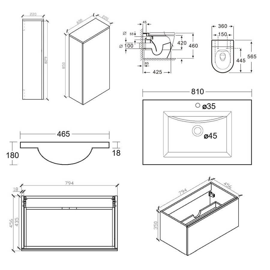 Golden Oak Vanity Unit