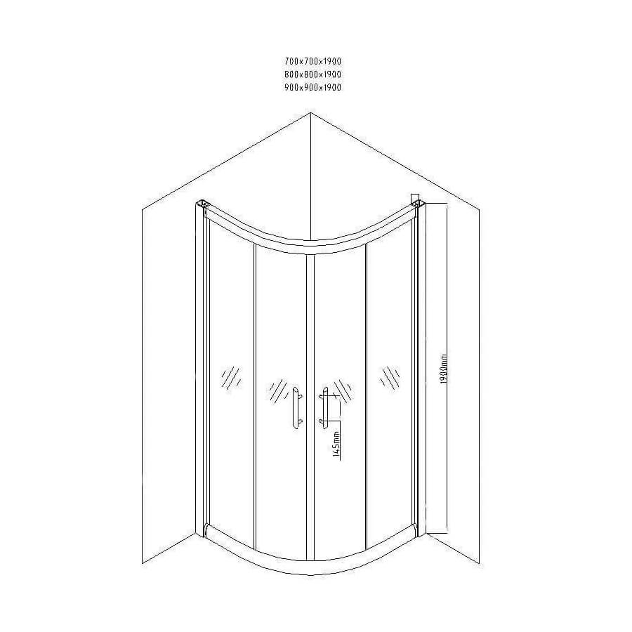 Black Quadrant Shower Enclosure