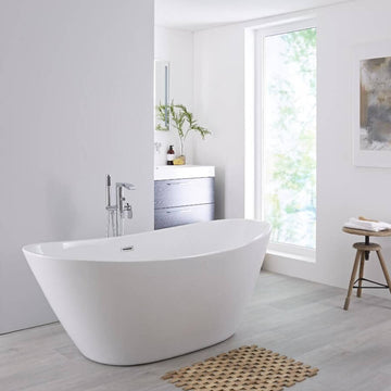 White Modern Oval Bath