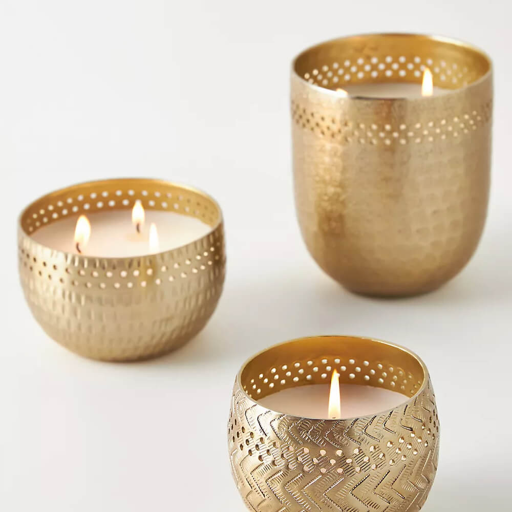 Golden Glass Candle