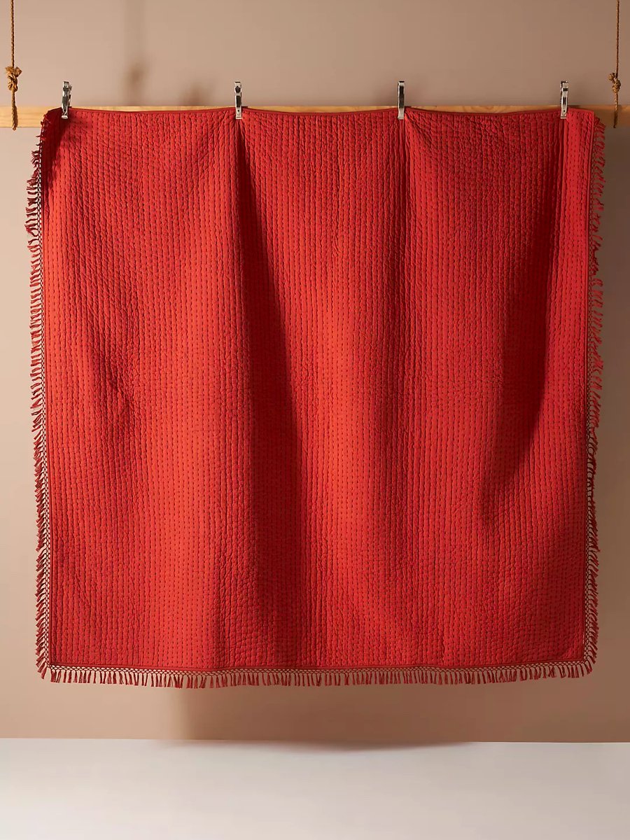 Lena-Stitched Velvet Quilt
