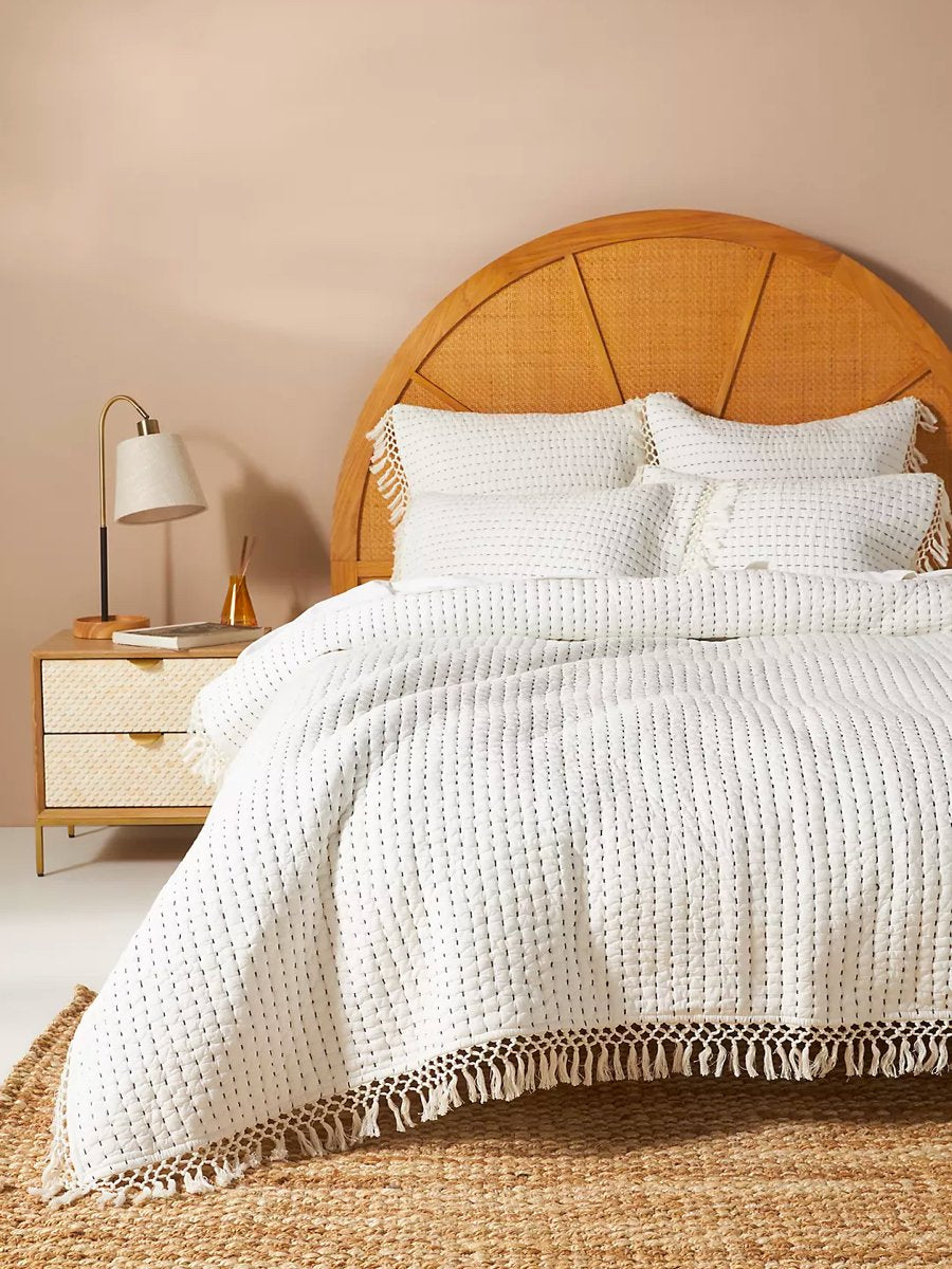 Lena-Stitched Velvet Quilt