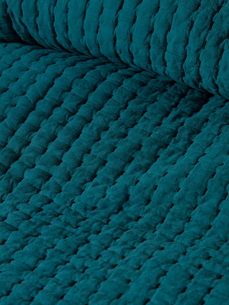 Lena-Stitched Velvet Quilt