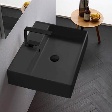 Matte Black Ceramic Console Sink